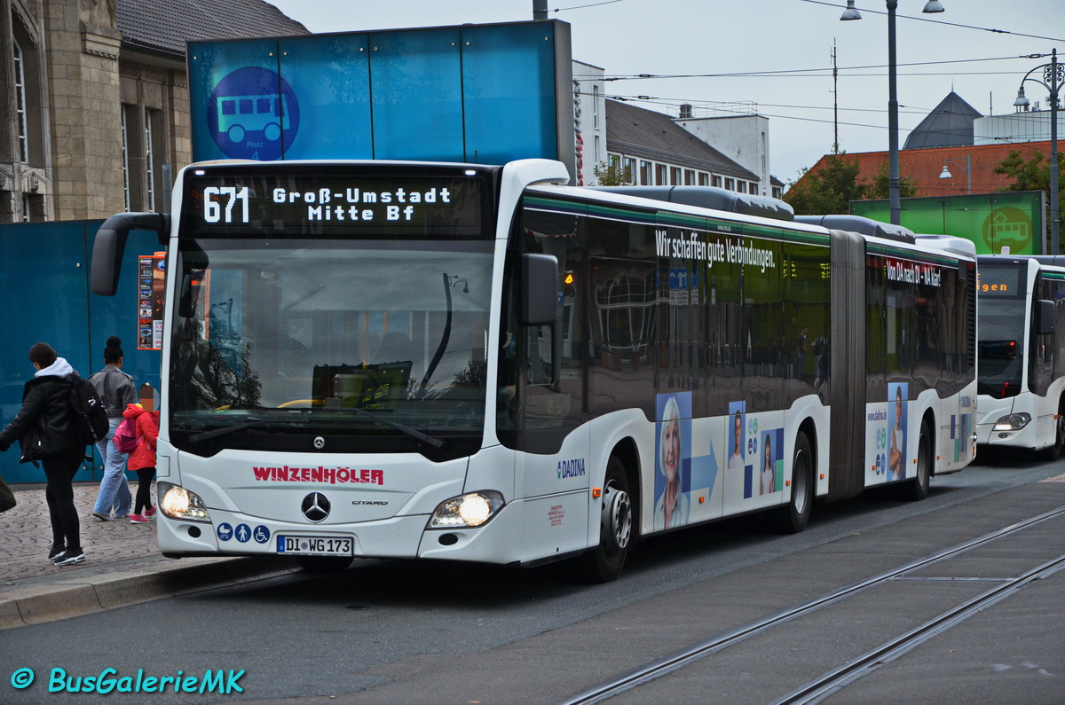 Darmstadt, Mercedes-Benz Citaro C2 G Hybrid # DI-WG 173
