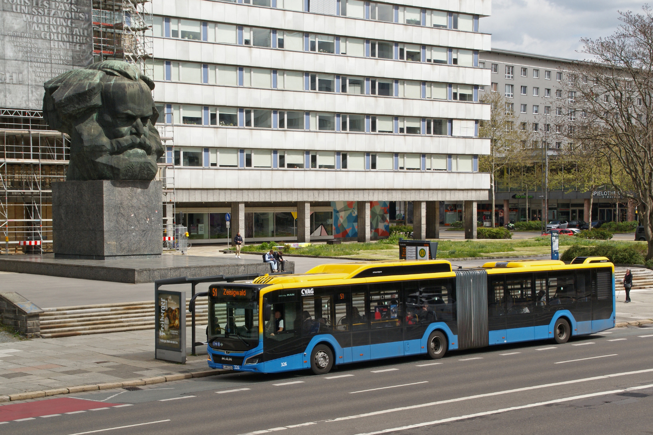 Chemnitz, MAN 18G Lion's City NG320 EfficientHybrid # 326