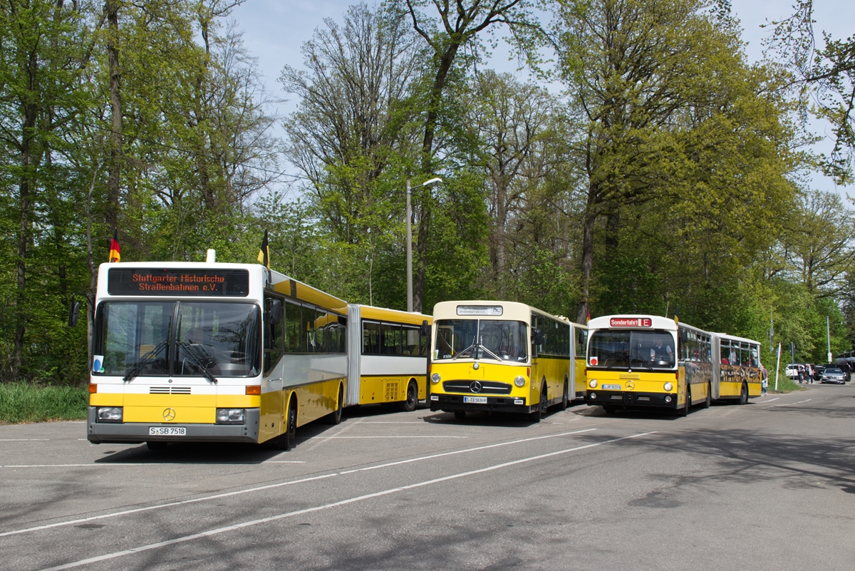 Stuttgart, Mercedes-Benz O405G Nr. 7518; Stuttgart, Mercedes-Benz O305G Nr. 7453; Stuttgart, Mercedes-Benz O317G Nr. 7177