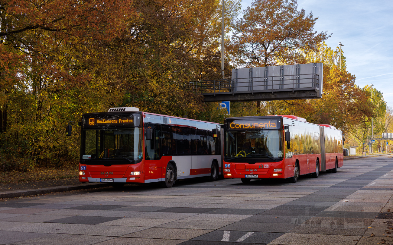 Nuremberg, MAN A23 Lion's City G NG323 # UFF-BF 61; Nuremberg, MAN A23 Lion's City G NG363 # N-OV 168