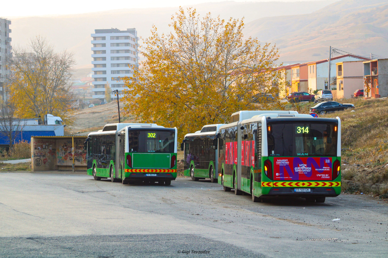 Tbilisi, MAN 18G Lion's City NG320 # TT-106-CM; Tbilisi, MAN 18G Lion's City NG320 # TT-182-CM; Tbilisi, MAN 18G Lion's City NG320 # TT-129-CM